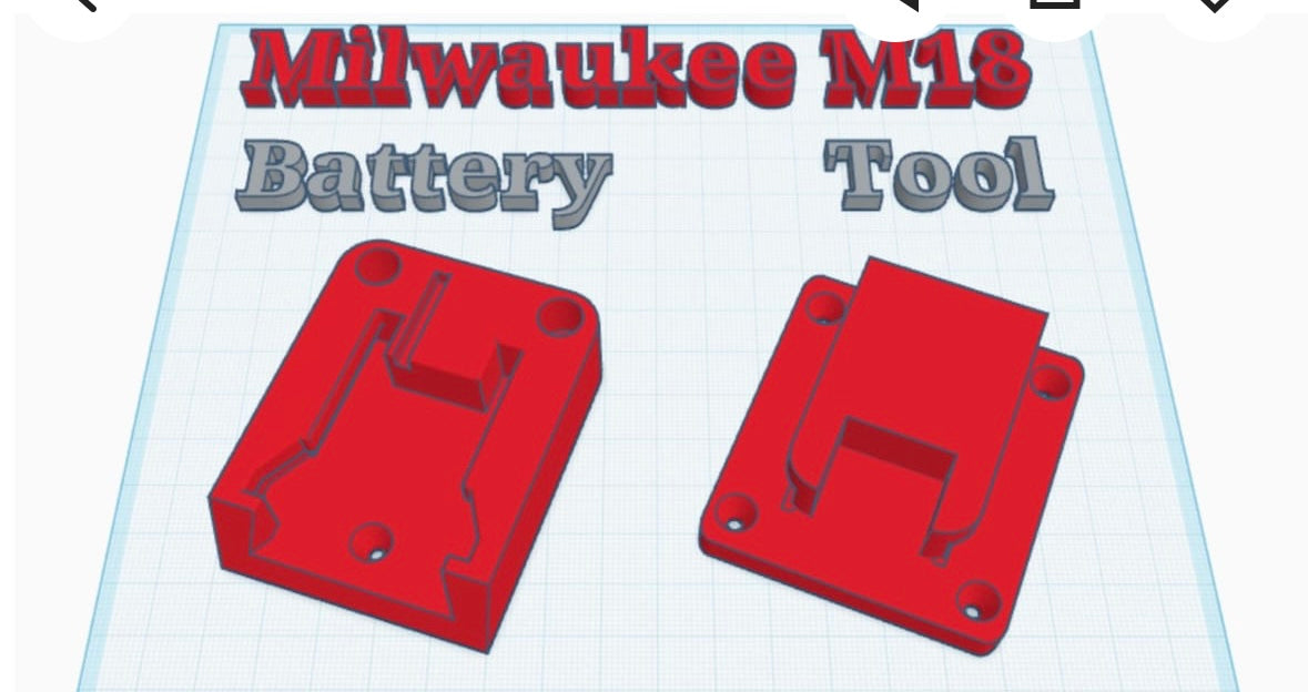 Milwaukee M18 3D-Printed Battery and Tool Mount Set