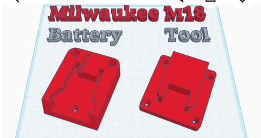 Milwaukee M18 3D-Printed Battery and Tool Mount Set
